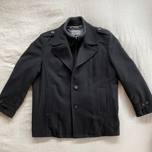Johnston and Murphy Black Pea Coat.
